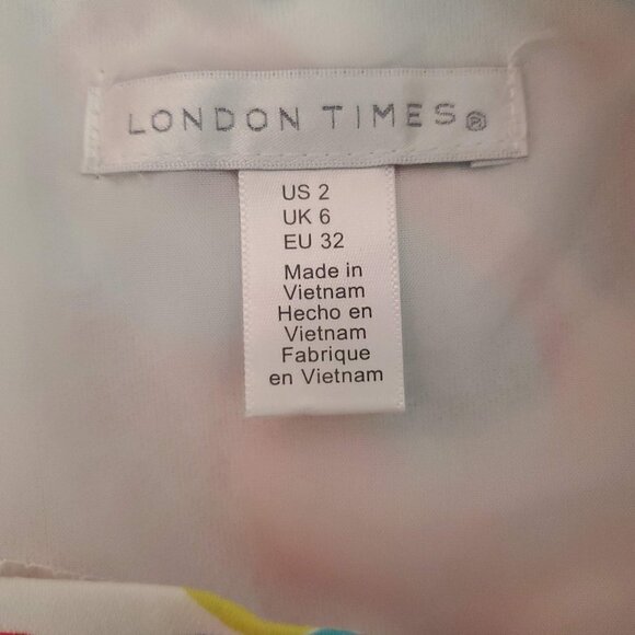 💥448 London Times Lizzy Sleeveless Geo Peonies Cotton Shift Dress - Picture 5 of 10